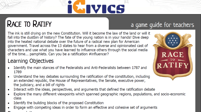 Race to ratify mini quiz answers